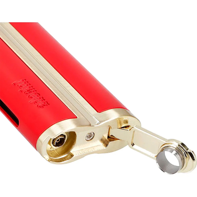 Зажигалка Adorini Single Jet турбо с пробойником, красная с золотом 15443