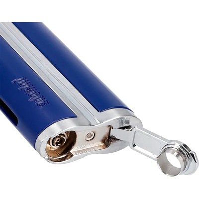 Зажигалка Adorini Single Jet турбо с пробойником, синяя с золотом 15441