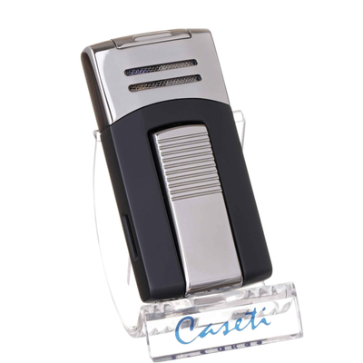 Зажигалка Caseti сигарная, турбо, черно-серебристая CA436-4