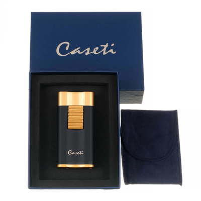 Зажигалка Caseti сигарная, турбо, черно-золотистая CA558-5