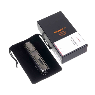 Зажигалка сигарная Honest, пятиструйное пламя, оружейная сталь 465-Gunmetal