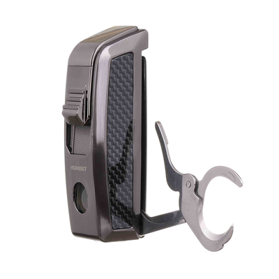 Зажигалка сигарная Honest, с ножницами, оружейная сталь 823-Gunmetal